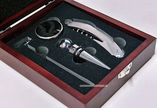 Wine set in wooden box pack of 25 Custom Wood Designs __label: Multibuy default-title-wine-set-in-wooden-box-pack-of-25-56106844356951