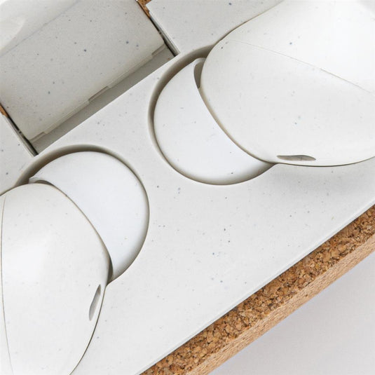 Recycled plastic and cork earbuds pack of 25 Custom Wood Designs __label: Multibuy earbudscorkpromocustomwooddesigns