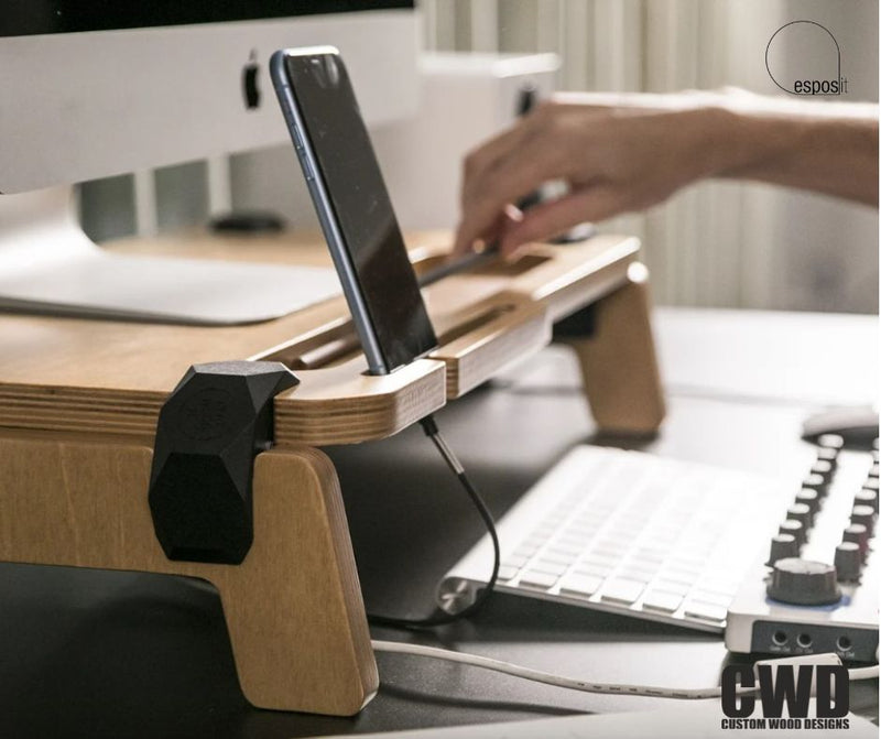 Load image into Gallery viewer, Lifty Oak Monitor Stand - Custom Wood Designs
