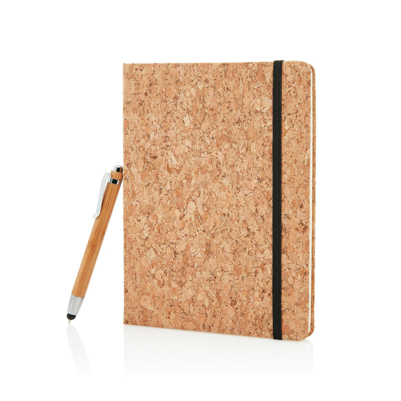 Load image into Gallery viewer, A5 notebook with bamboo pen including stylus - Custom Wood Designs
