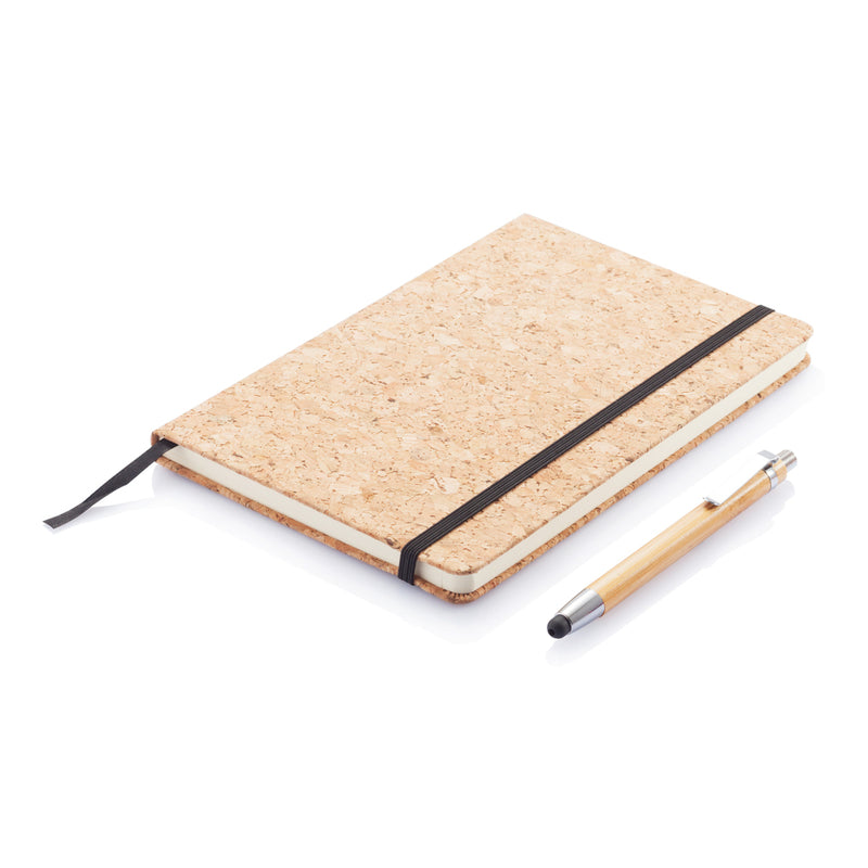 Load image into Gallery viewer, A5 notebook with bamboo pen including stylus - Custom Wood Designs
