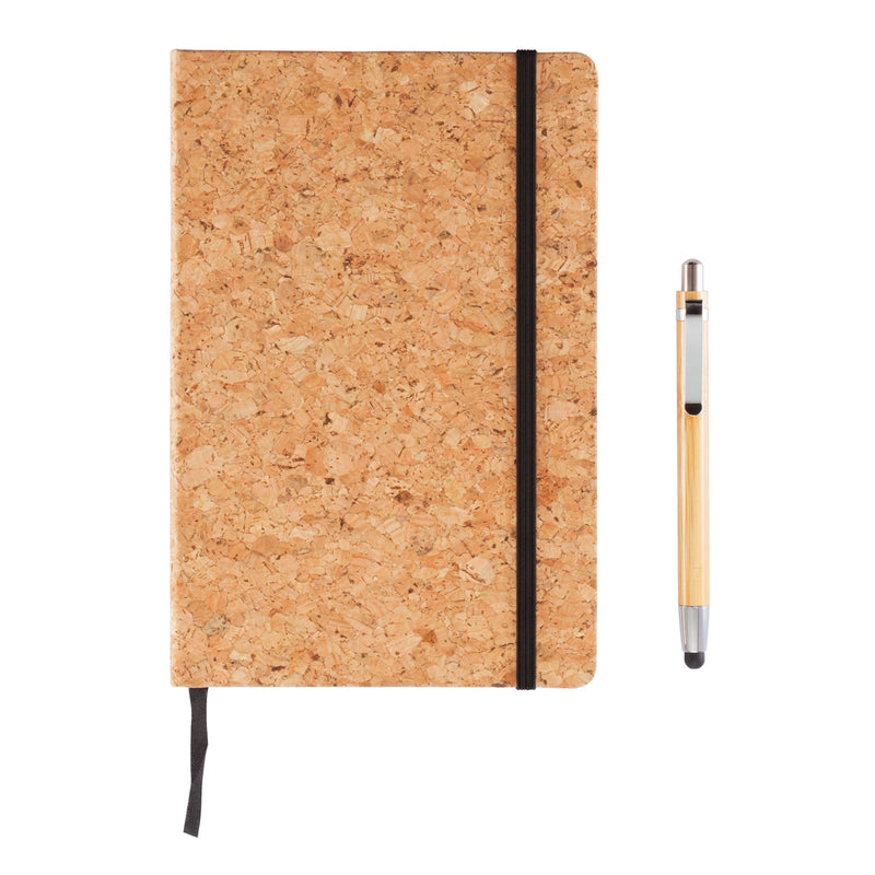 Load image into Gallery viewer, A5 notebook with bamboo pen including stylus - Custom Wood Designs

