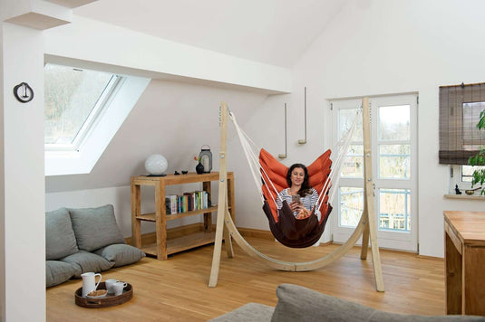 Hanging chair XL & frame Set Swing Chair Amazonas __label: NEW swing-chair-sand-hanging-chair-xl-frame-set-49180105015639