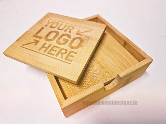 Coaster with holder pack of 25 Custom Wood Designs __label: Multibuy unbranded-coaster-with-holder-pack-of-25-53612875055447