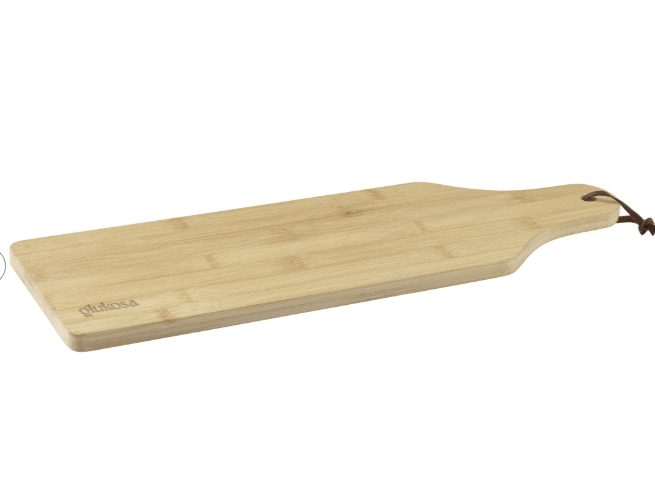 Load image into Gallery viewer, Wooden bamboo serving board with a leather hanger pack of 25 Custom Wood Designs __label: Multibuy __label: Upload Logo unbranded-wooden-bamboo-serving-board-with-a-leather-hanger-pack-of-25-53612280217943
