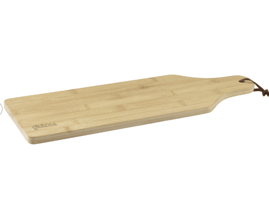 Wooden bamboo serving board with a leather hanger pack of 25 Custom Wood Designs __label: Multibuy __label: Upload Logo unbranded-wooden-bamboo-serving-board-with-a-leather-hanger-pack-of-25-53612280217943