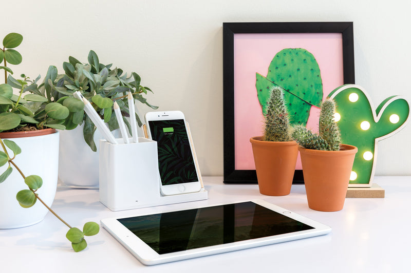 Load image into Gallery viewer, Wooden bamboo recycled plastic 10W wireless charger pack of 25 Custom Wood Designs __label: Multibuy white-wooden-bamboo-recycled-plastic-10w-wireless-charger-pack-of-25-51890443288919
