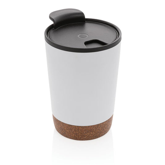 Stainless steel cork coffee tumbler pack of 25 Branded White Custom Wood Designs __label: Multibuy whitecorktumblercustomwooddesigns