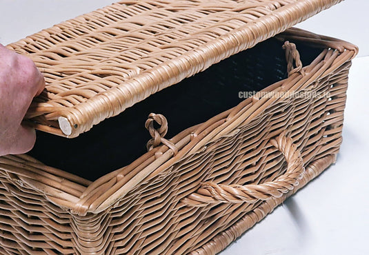 10 x Wicker Hamper Basket 40 X 28 X 17cm Wicker Hamper Basket Custom Wood Designs Gifting basket hamper basket Retail display basket wicker basket wicker-hamper-basket-with-black-fabiric-interior-10-x-wicker-hamper-basket-40-x-28-x-17cm-52971842699607