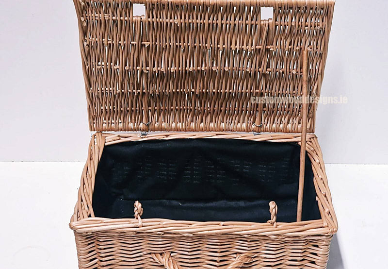 Load image into Gallery viewer, 10 x Wicker Hamper Basket 40 X 28 X 17cm Wicker Hamper Basket Custom Wood Designs Gifting basket hamper basket Retail display basket wicker basket wicker-hamper-basket-with-black-fabiric-interior-10-x-wicker-hamper-basket-40-x-28-x-17cm-56106821452119
