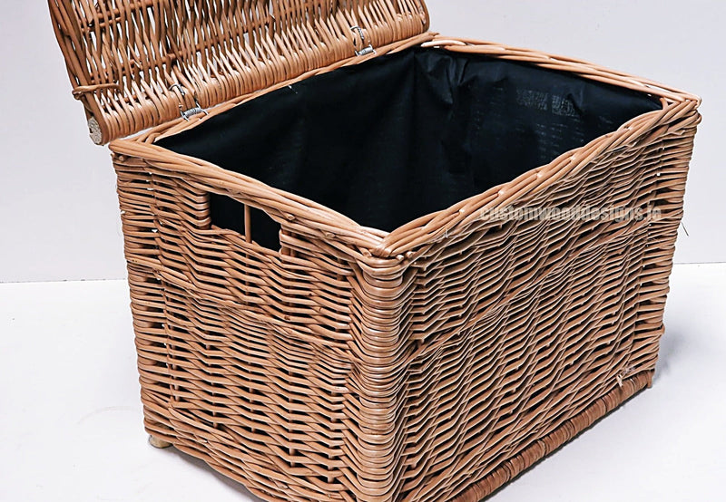 Load image into Gallery viewer, 10 x Wicker Hamper Basket Large 40 X 30 X 30cm Wicker Hamper Basket Custom Wood Designs Gifting basket hamper basket Retail display basket wicker basket wicker-hamper-basket-with-black-fabric-lining-10-x-wicker-hamper-basket-large-40-x-30-x-30cm-53613680394583
