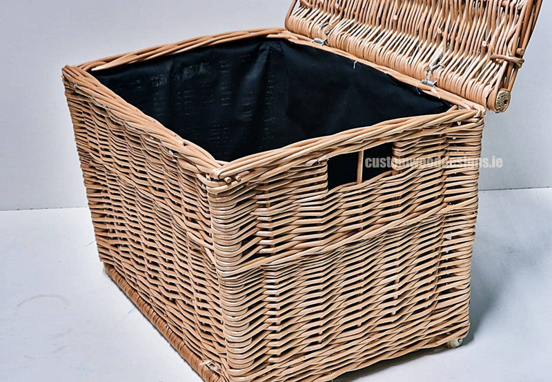 Load image into Gallery viewer, 10 x Wicker Hamper Basket Large 40 X 30 X 30cm Wicker Hamper Basket Custom Wood Designs Gifting basket hamper basket Retail display basket wicker basket wicker-hamper-basket-with-black-fabric-lining-10-x-wicker-hamper-basket-large-40-x-30-x-30cm-53613688095063
