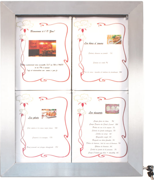 Information Display - Stainless Steel. 4 A4 69x52x6cm Custom Wood Designs with-127cm-stand-information-display-stainless-steel-4-a4-69x52x6cm-53612513493335